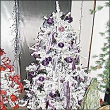 크리스마스 장식트리[화이트(퍼플톤)] - (150cm/180cm/210cm)